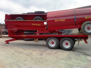Muckspreaders on Agricultural Trailer